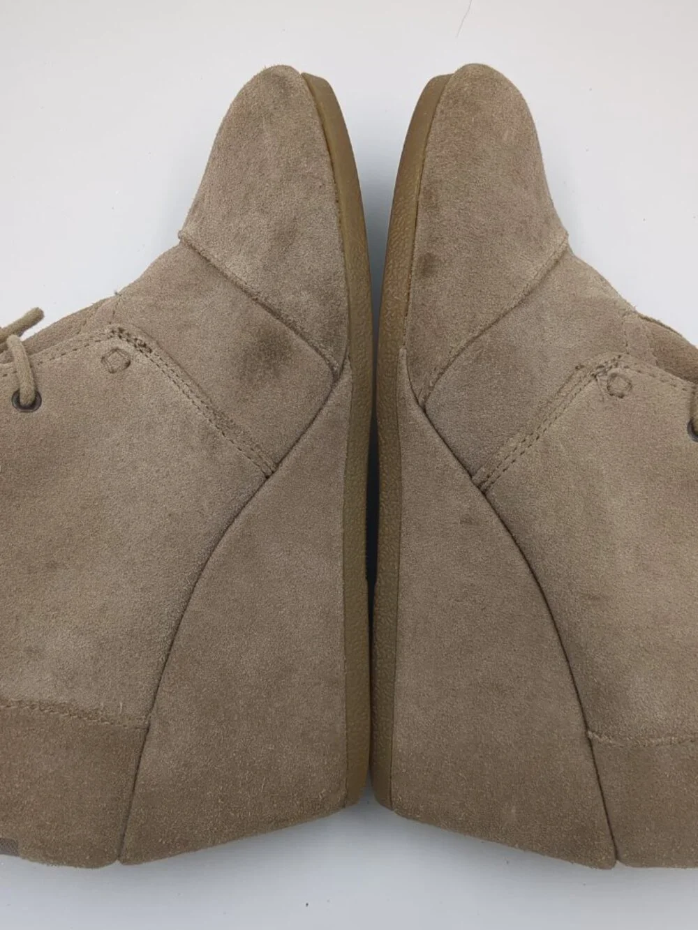 TOMS Desert Wedge brown suede lace up ankle boots booties Women's size 7